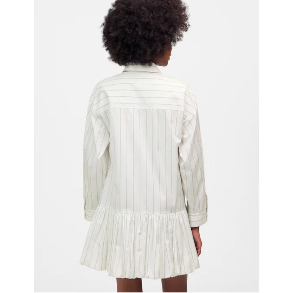 NWT Madewell Bubble-Hem Mini Shirtdress in Pinstripe PoplinSize XL - Picture 5 of 8